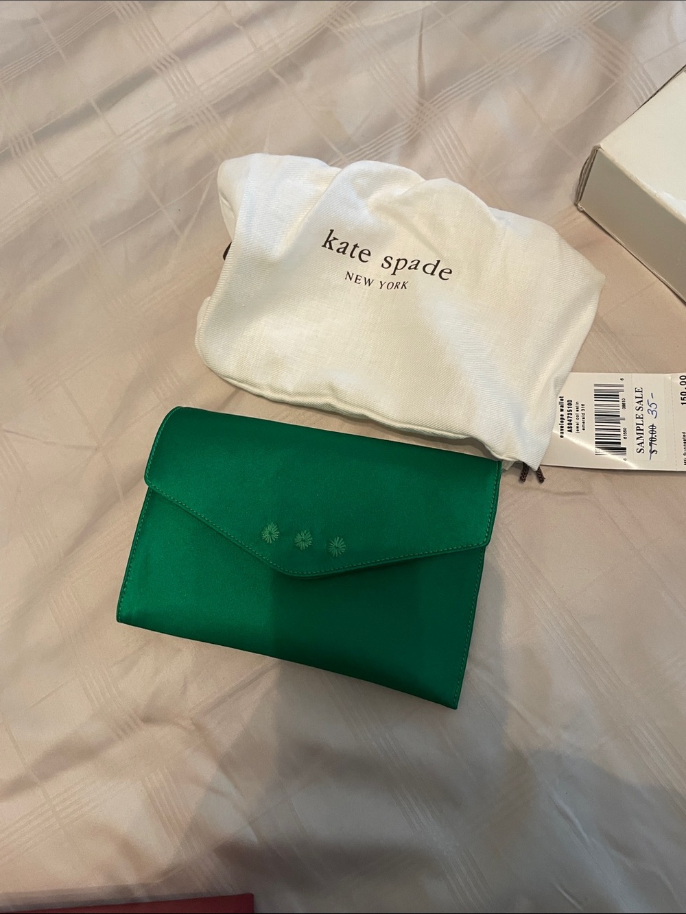kate spade Green Satin Envelope wallet